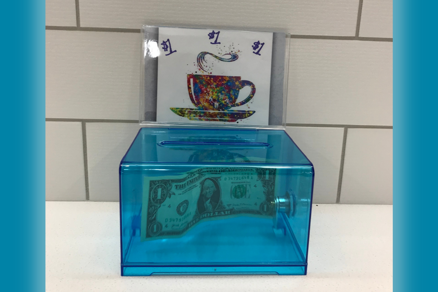image of coffee and tea donation jar