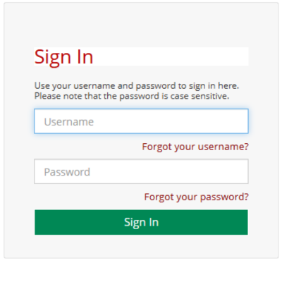 sign in box