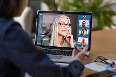 People around a zoom meeting