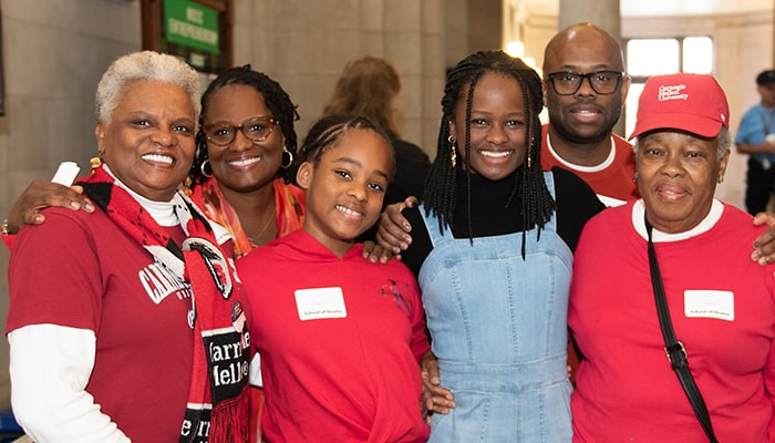 photo of CMU students and families