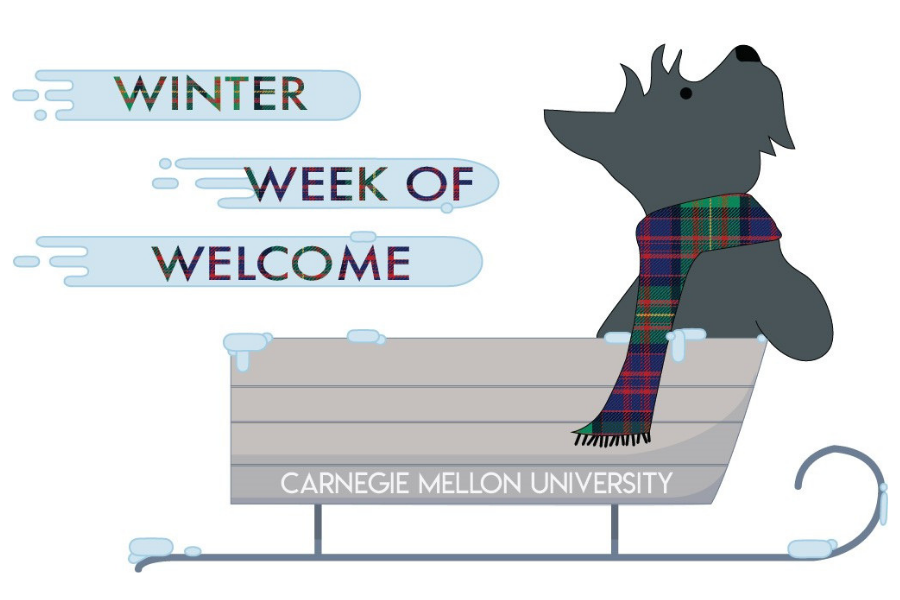 Photo of SLICE's logo for Winter Week of Welcome - a Scotty dog in a sleigh