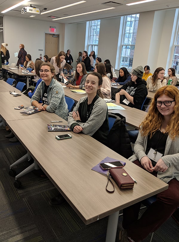 Students at CUWiP panel