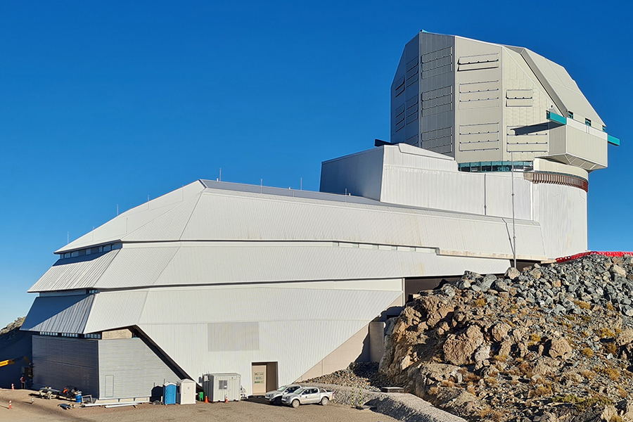 Drone photo of the Rubin Observatory summit facility