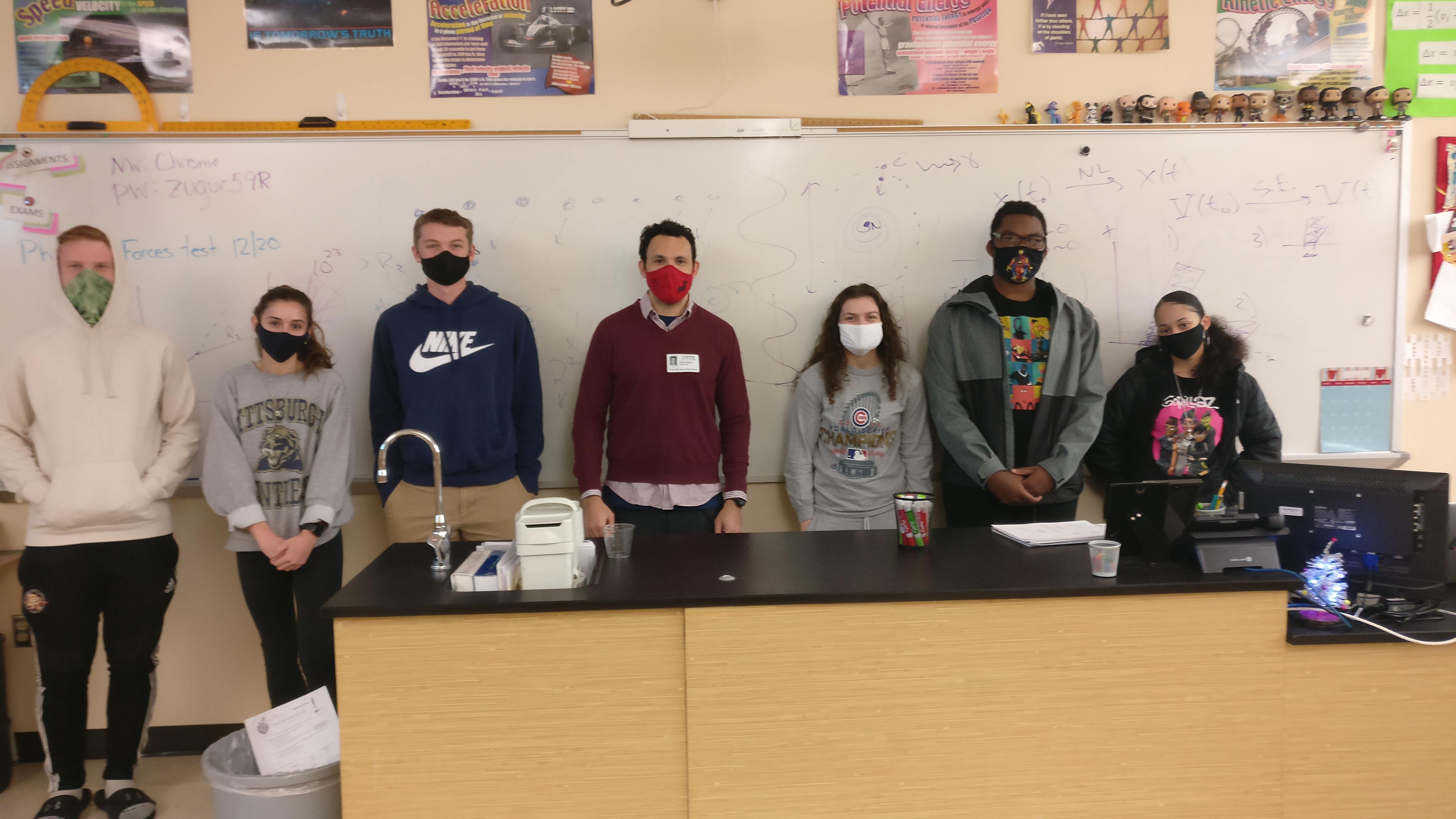 Prof. John Alison and the AP Physics students at Penn Hills High School.