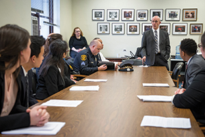 Students meet with police chief
