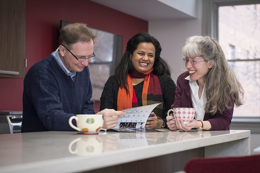 The Kepples share a coffee with their international student