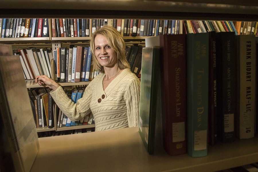 Kim Sestili manages the books for University Libraries.