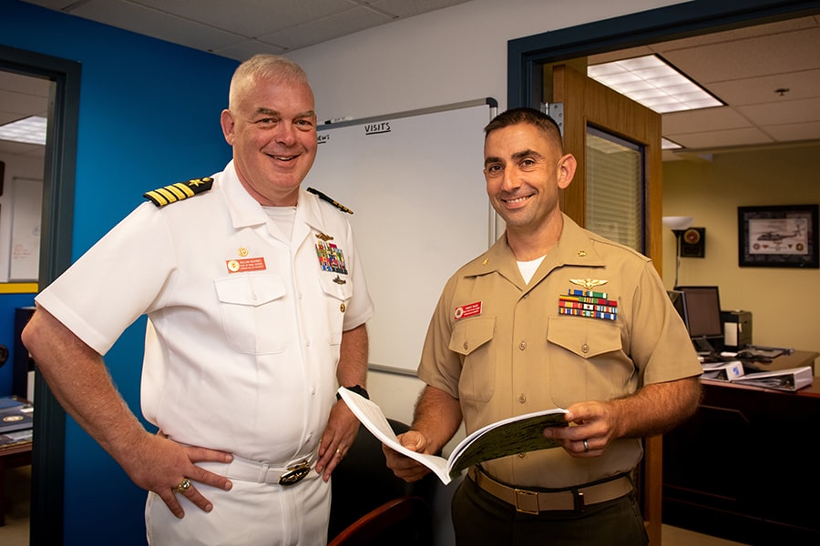 Image of new NROTC leaders in the office