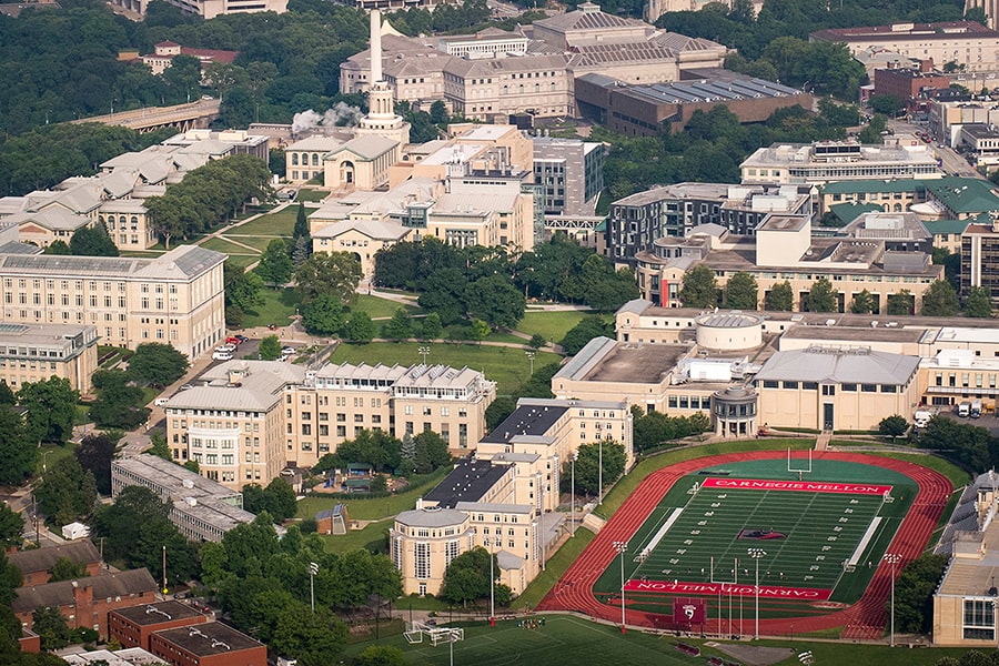 aerial image of campus