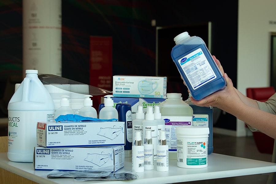 image of cleaning products on a table