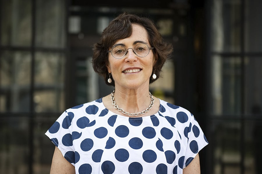 portrait of Marlene Behrmann outside Baker Hall