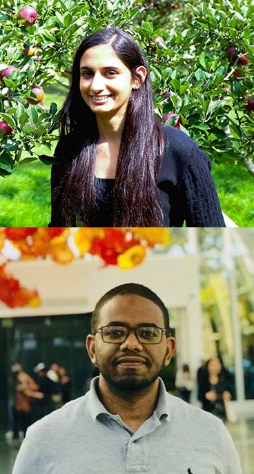 composite image of Abdelkareem Bedri and Anjalie Field