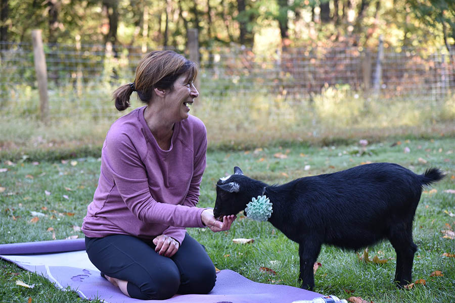 lady and goat