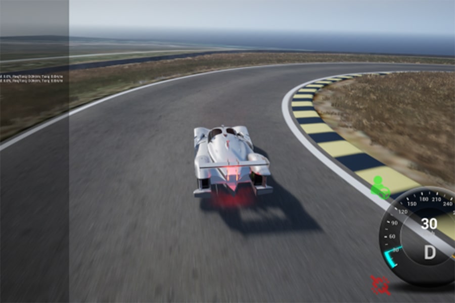 image of roboracecar on the racetrack