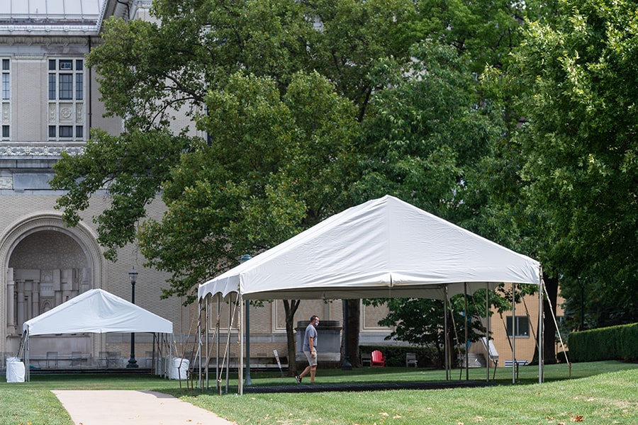 tent on the CFA lawn