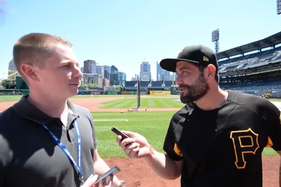 Bill Brink with former Pirate catcher Francisco Cervelli