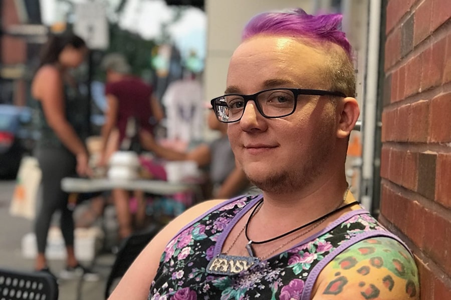 Noah Riley at a Queer Craft Market in 2017