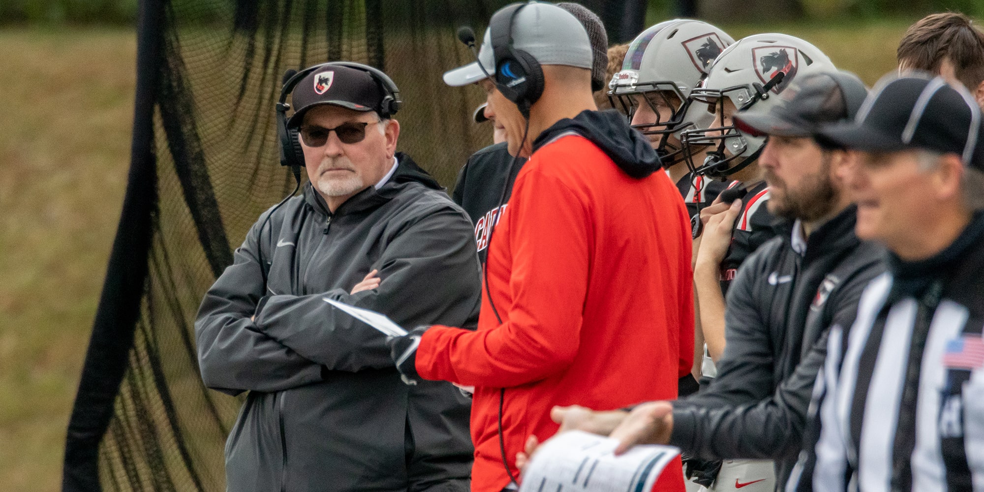 Lackner on the sidelines with an assistant coach