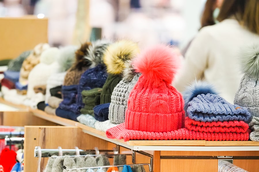 winter hats and scarves