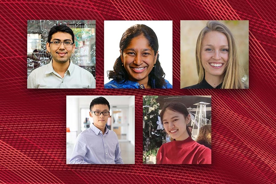 collage of the five SCS Siebel Scholars