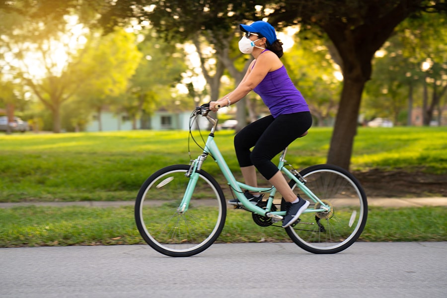 woman riding a bike 