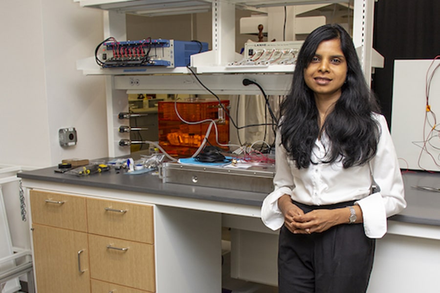 B. Reeja Jayan in her lab