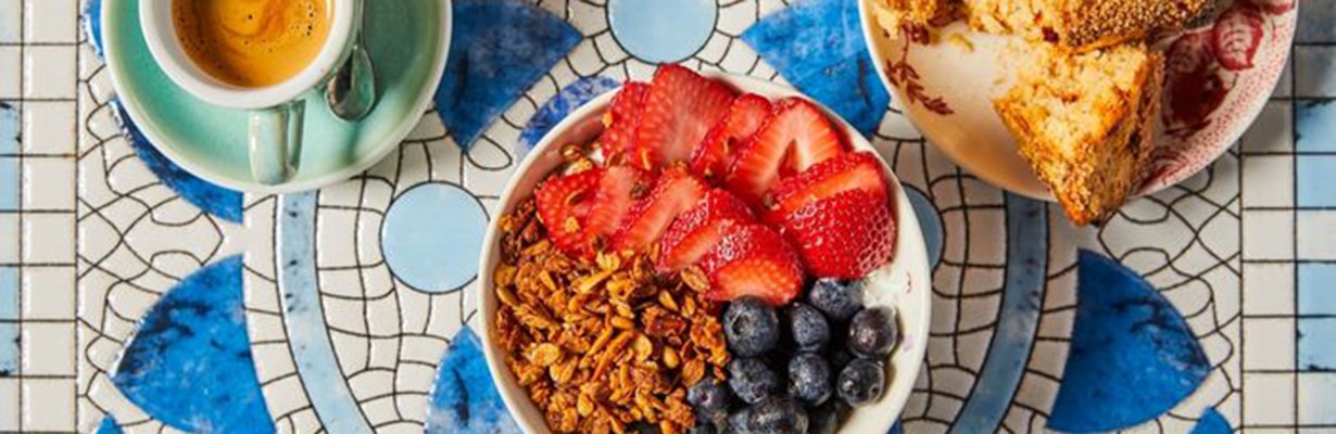 breakfast breads and fruits