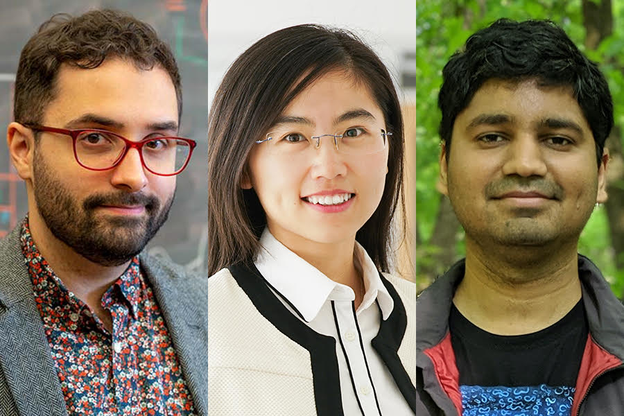 composite of Sloan Fellows Carl Rodriquez, Fei Fang and Pravesh Kothari