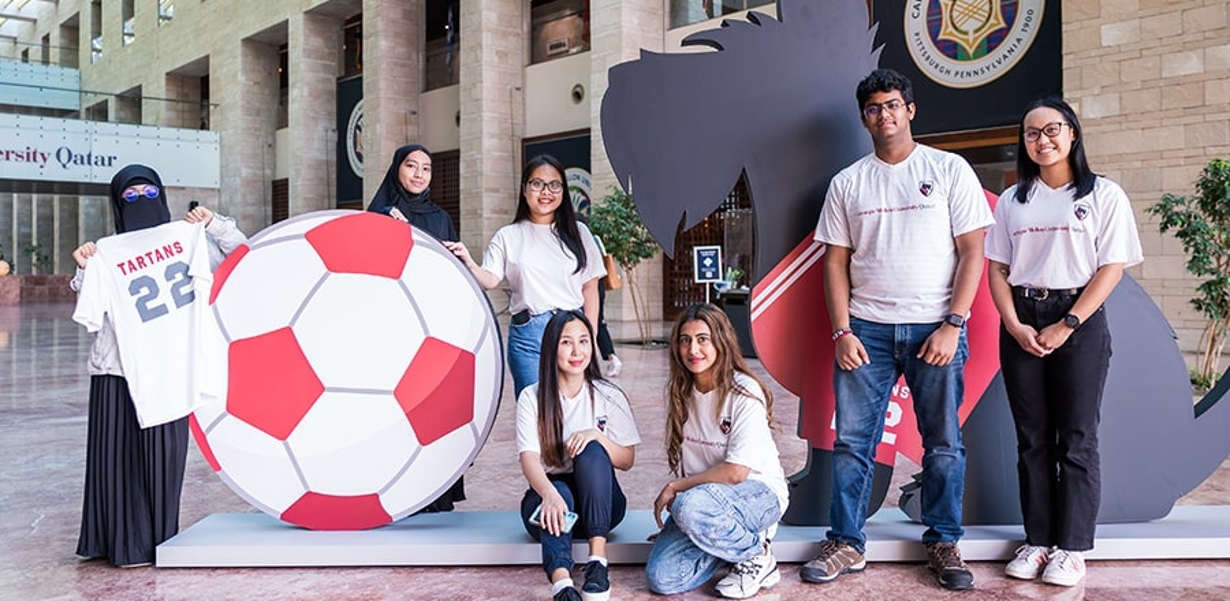 members of CMU-Q volunteering for the World Cup