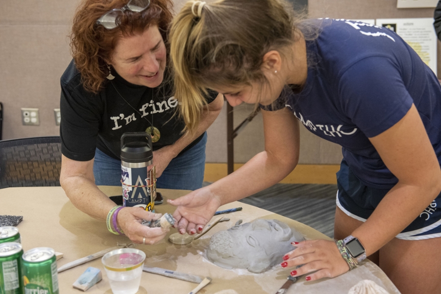 the mask-making workshop