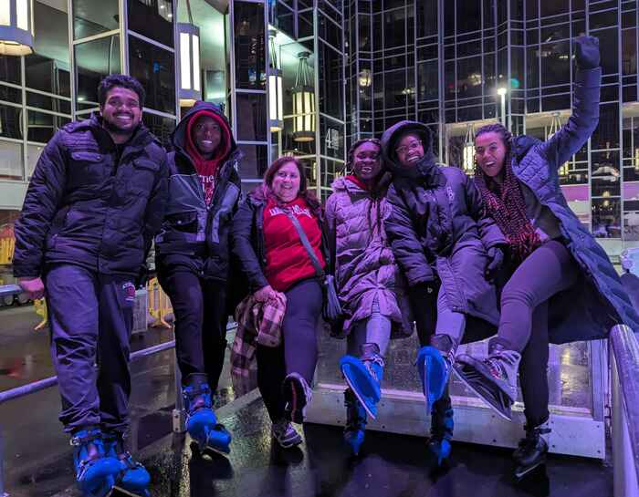 At the ice-skating rink in Market Square