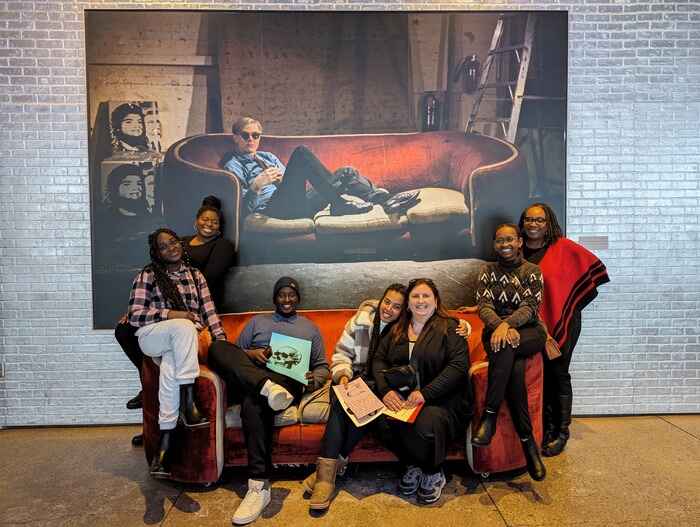 Jennifer Spirer and students at Warhol Museum