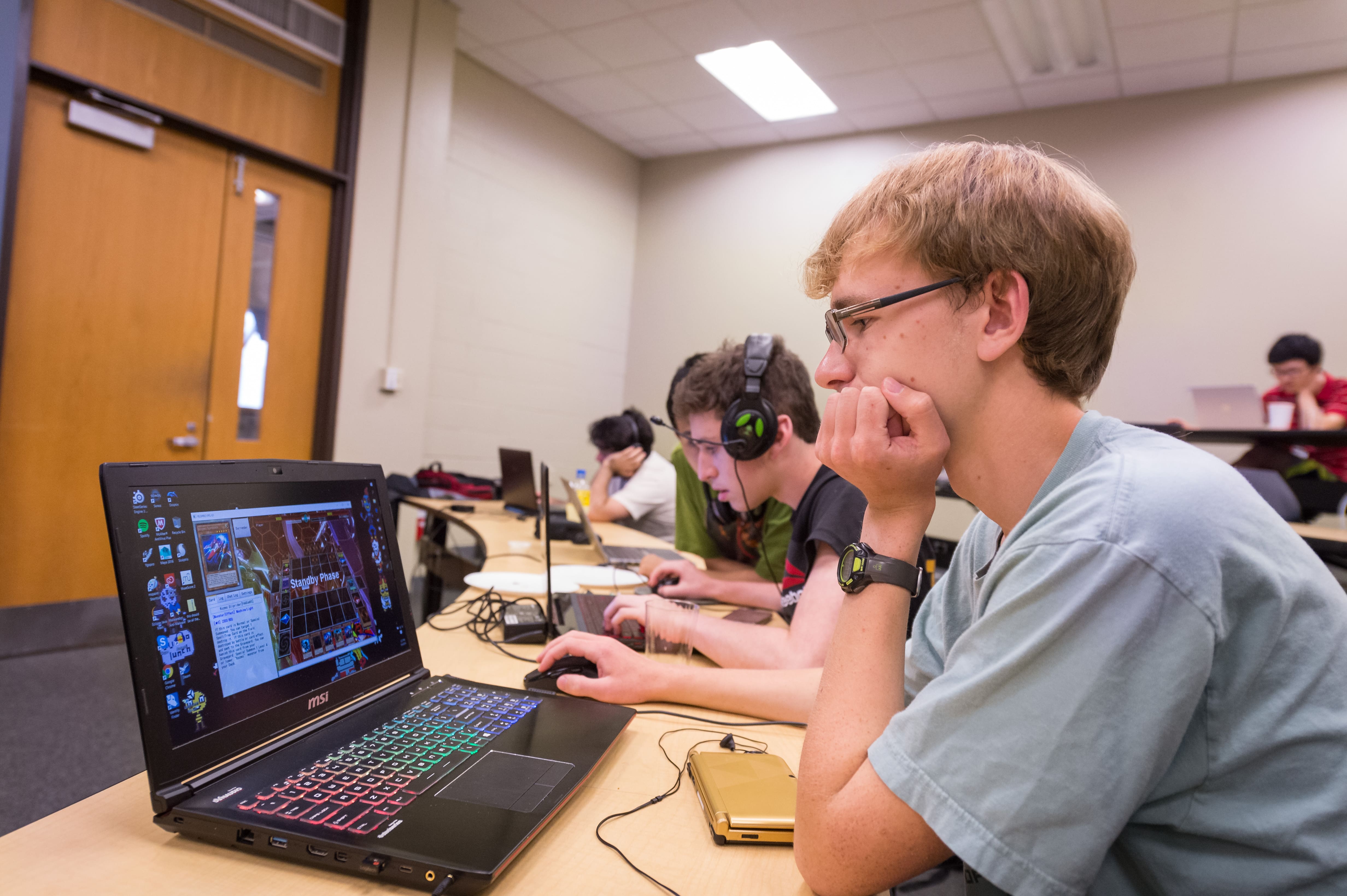 Students working at computers