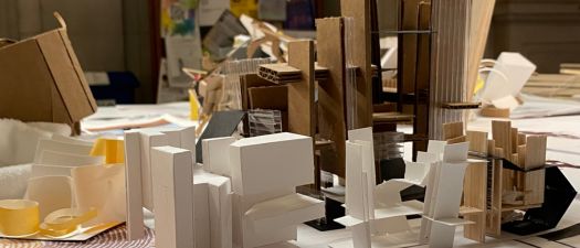 Photo of Pre-College Architecture model on display at the closing exhibition.