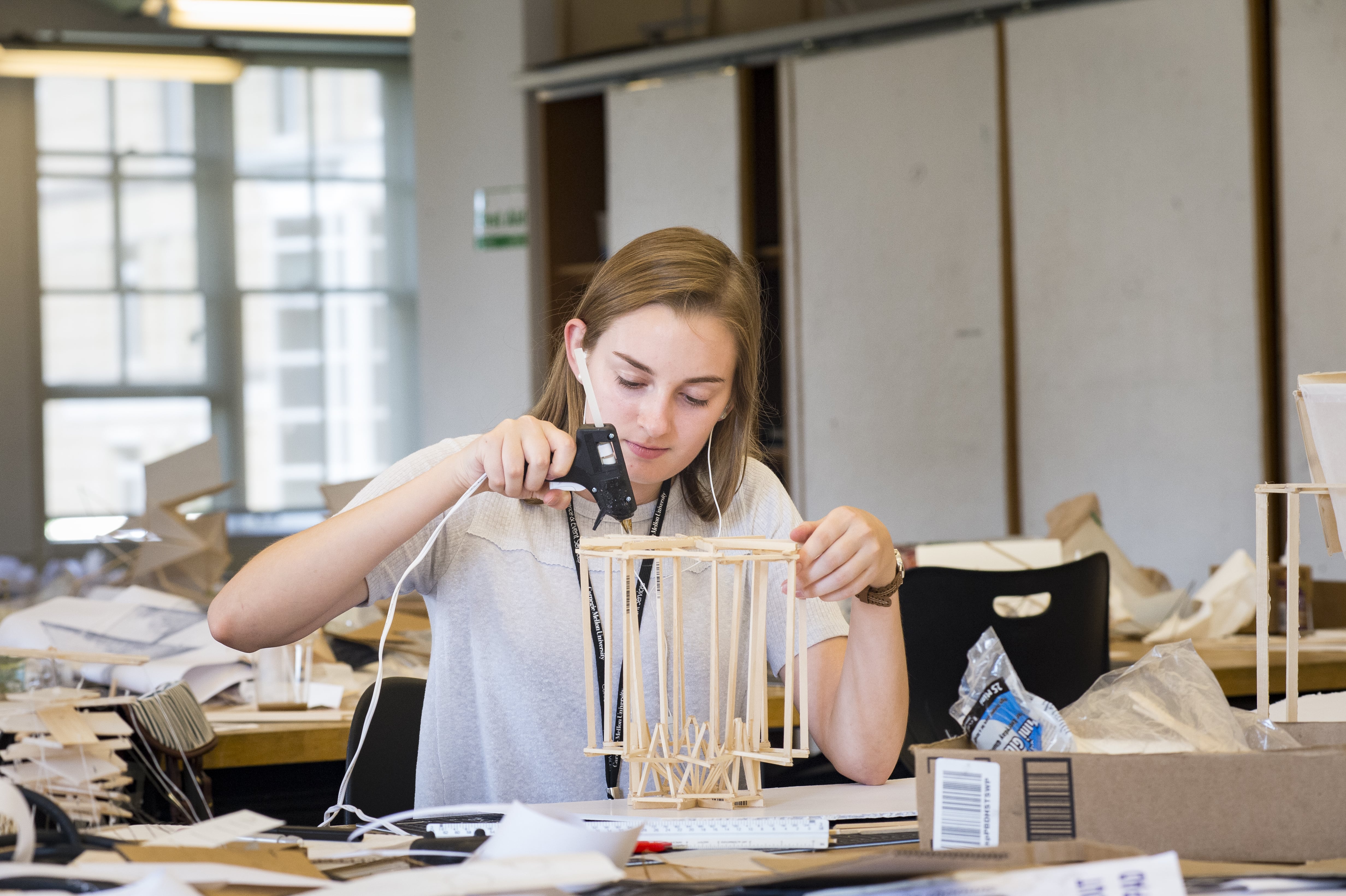 Student working on project