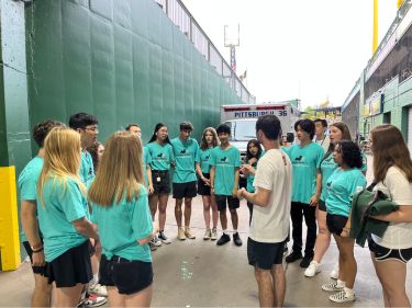 Pre-College students before their performance of the national anthem at PNC Park.