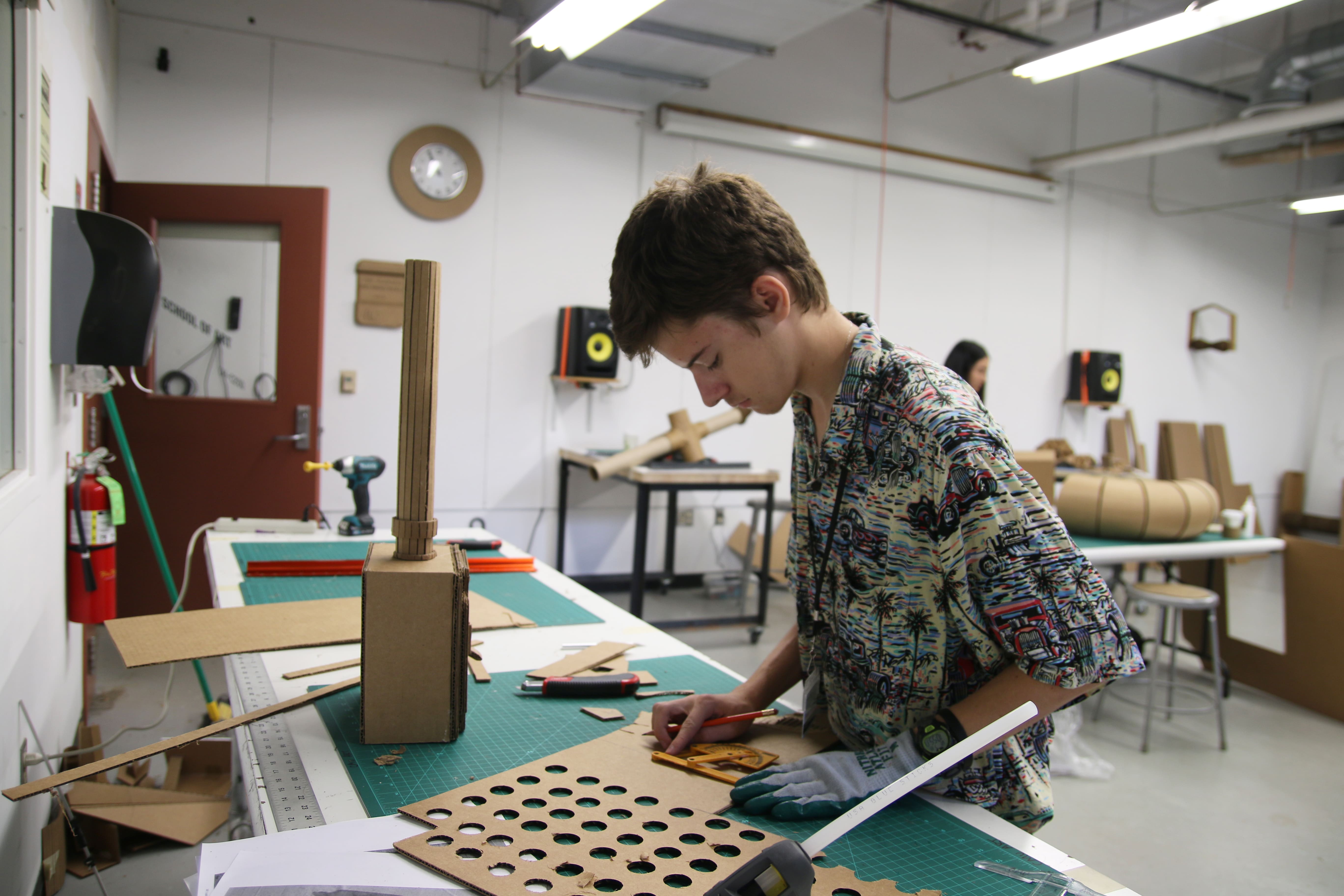 Student working in studio