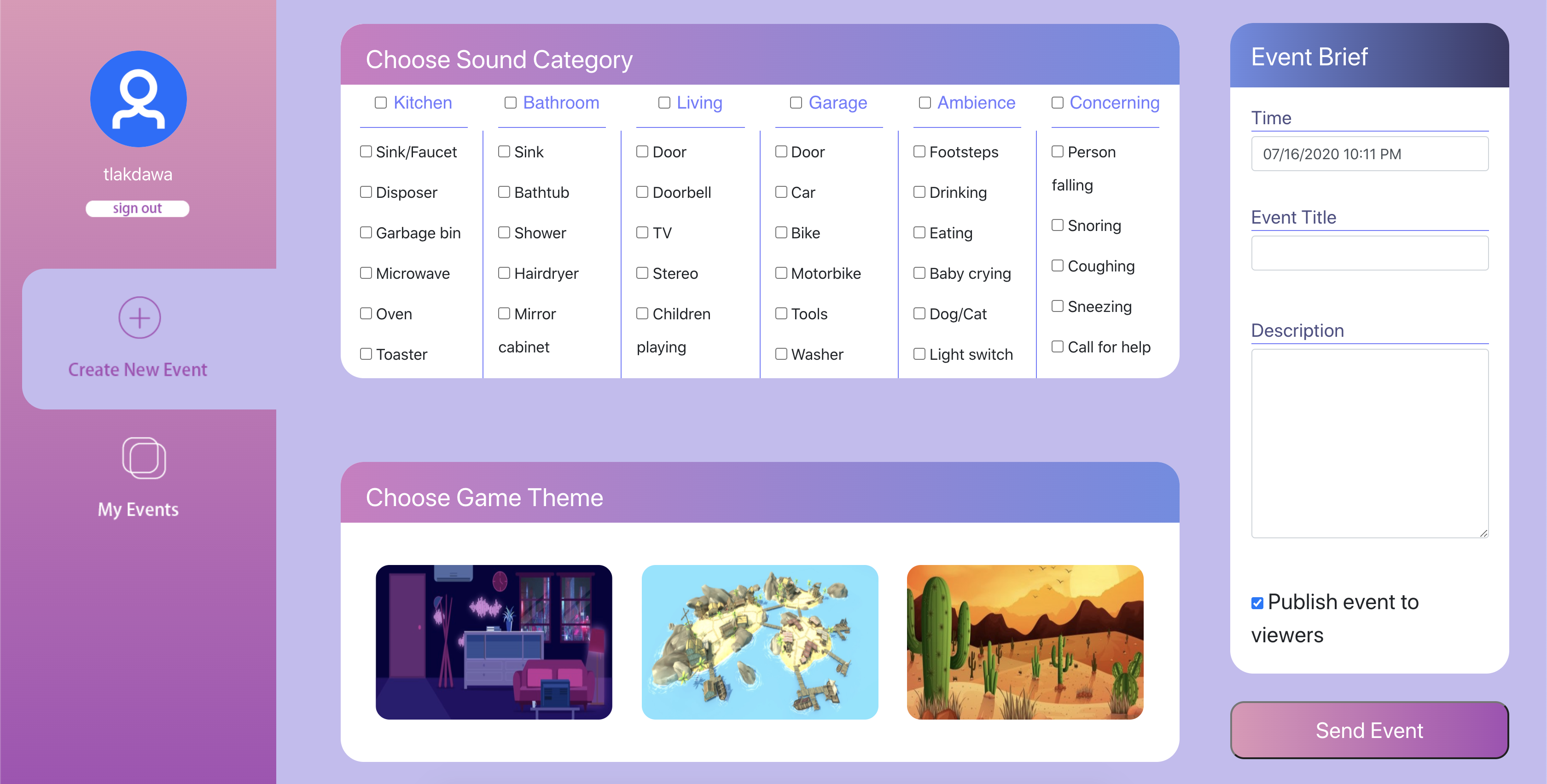 Choose the sound categories