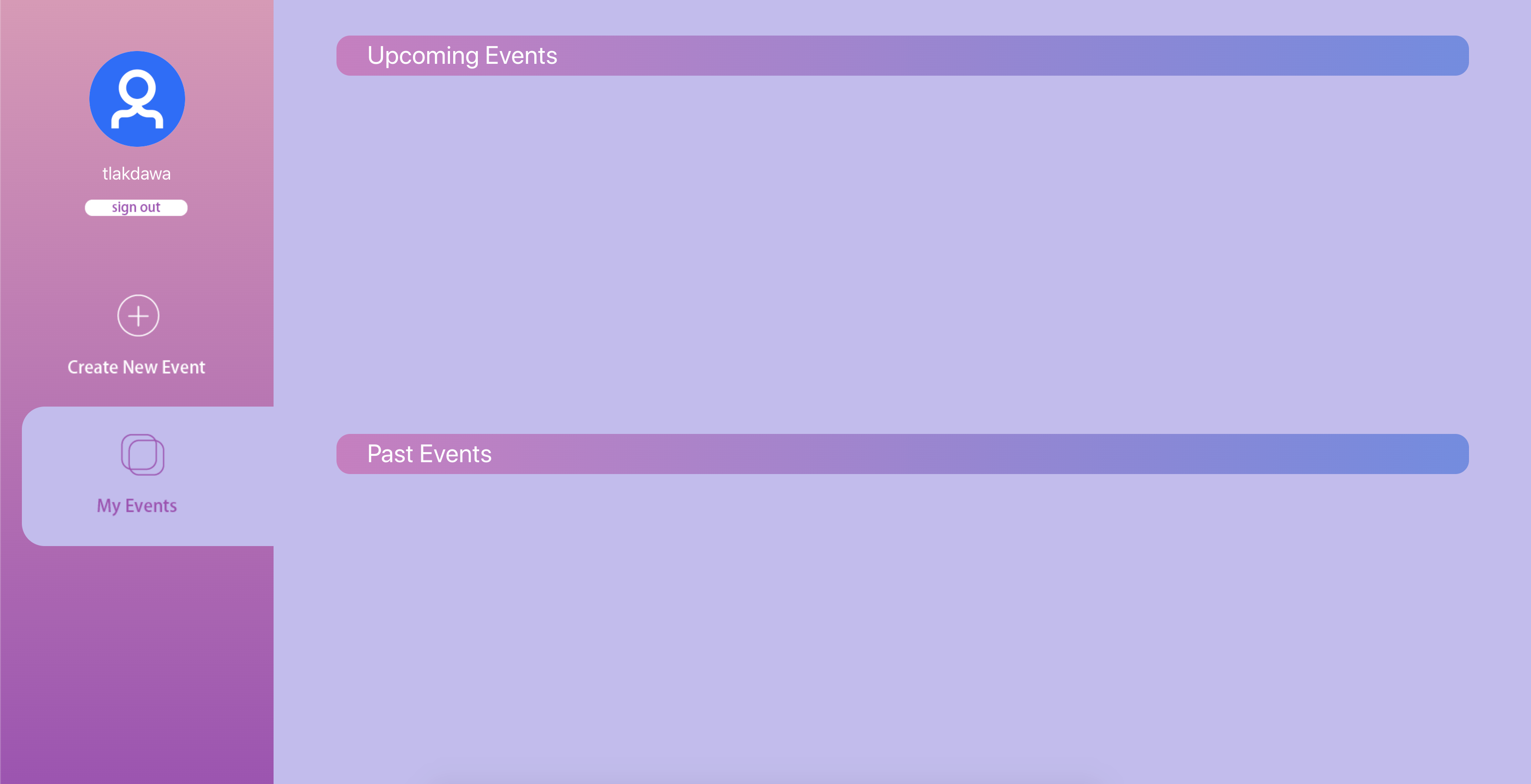 Create an event on the website