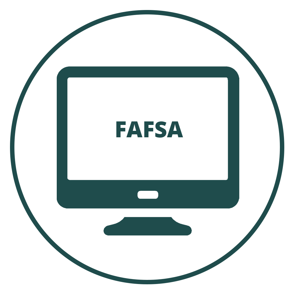Computer icon with the text FAFSA