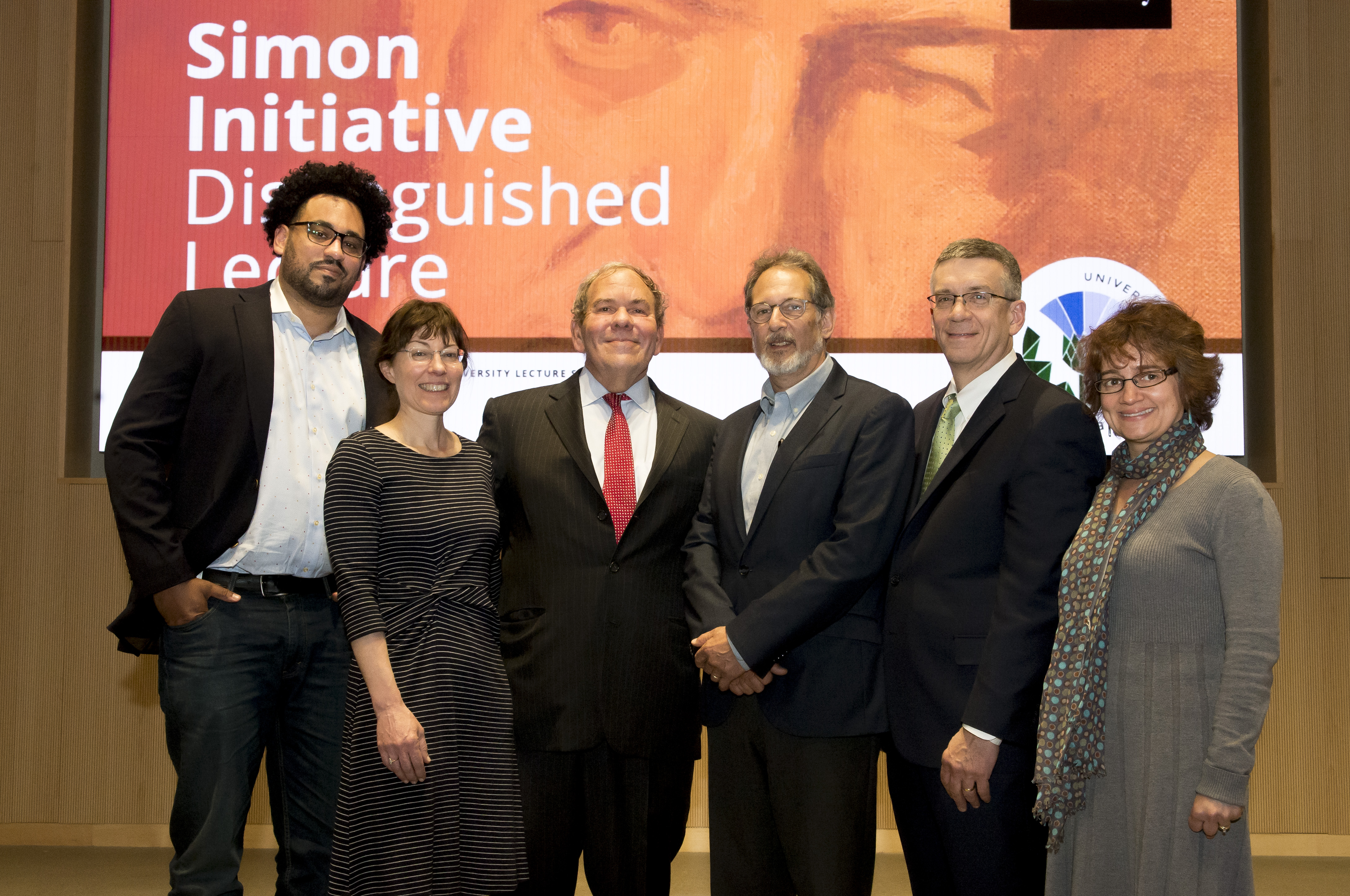 Authur Levine (third from left) stands with CMU and Simon Initiative leadership.
