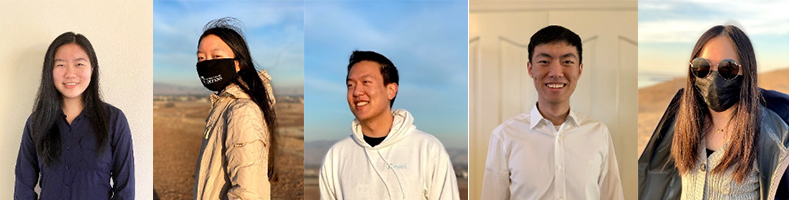 Left to Right: Erica Fu(DC), Kaylin Li(DC), John Wang(MCS), David Wu(CIT), Emilie Zhou(DC)