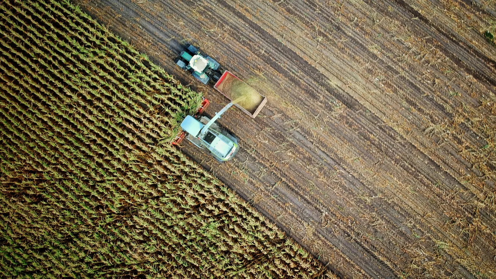 top down view of farm equipment