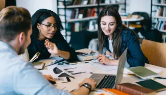 students at work
