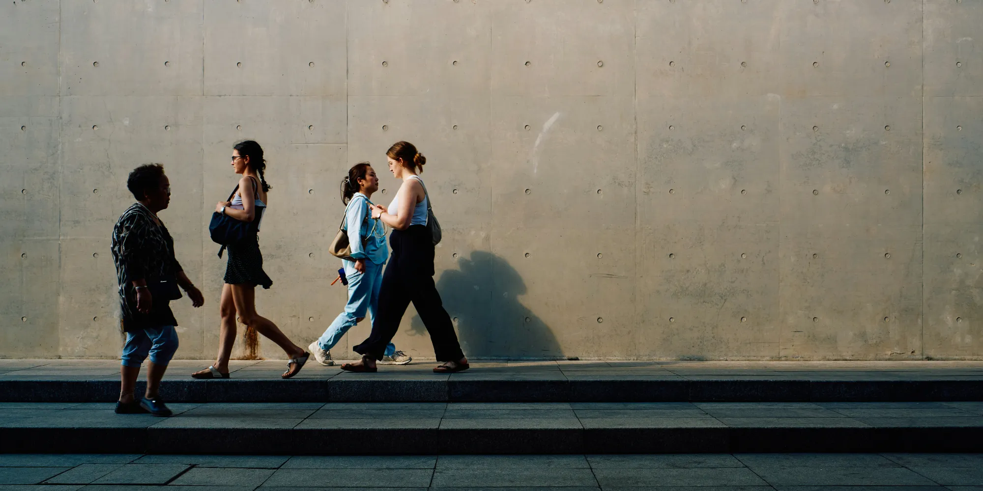 people walking outside
