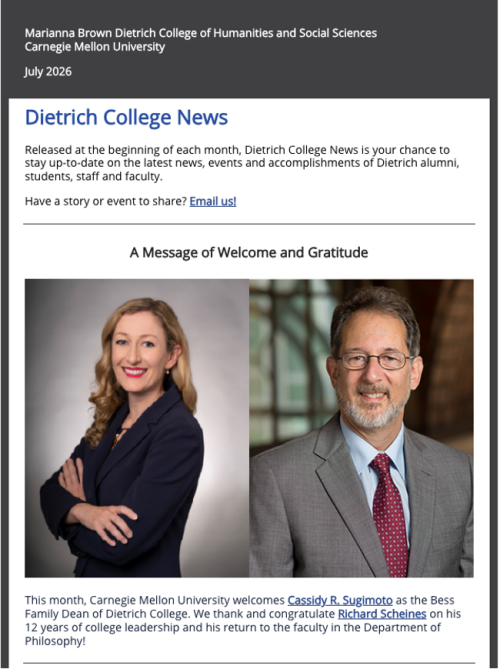 Dietrich College Newsletter July 2026