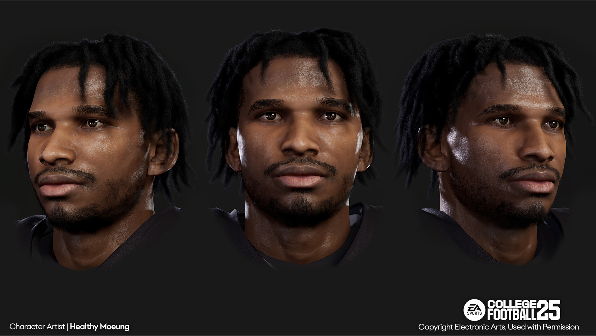 A 3D model of Shedeur Sanders created by Healthy Moeung for College Football ’25
