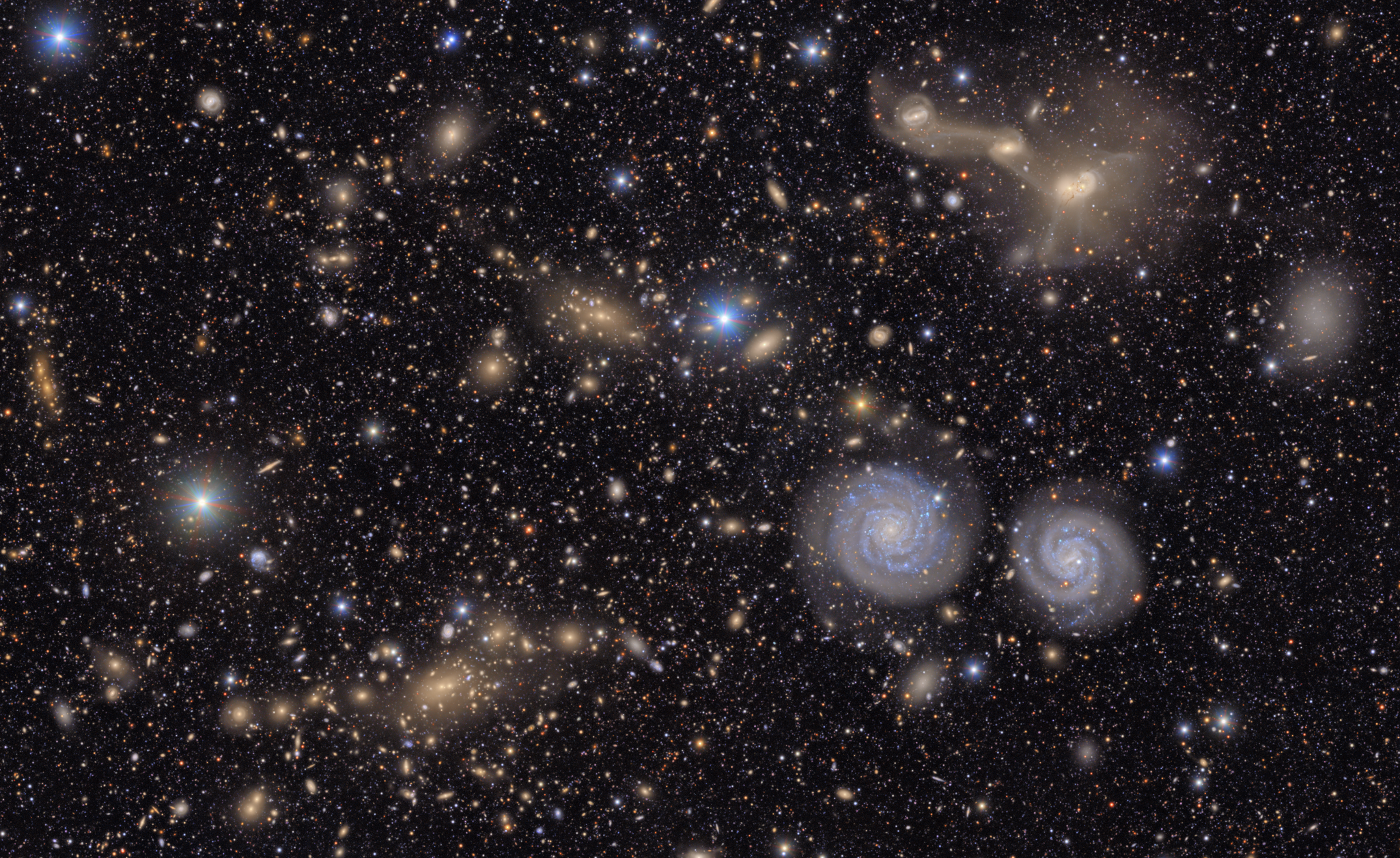 A small section of NSF–DOE Vera C. Rubin Observatory’s view of the Virgo Cluster.