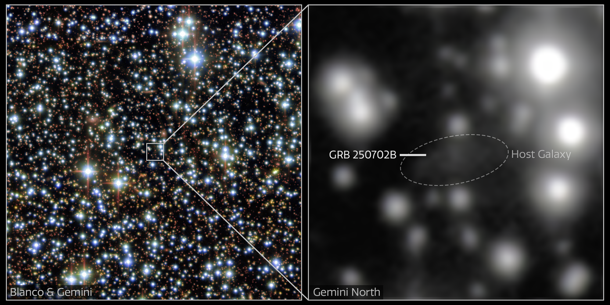 Ground-based images showing the host galaxy's location