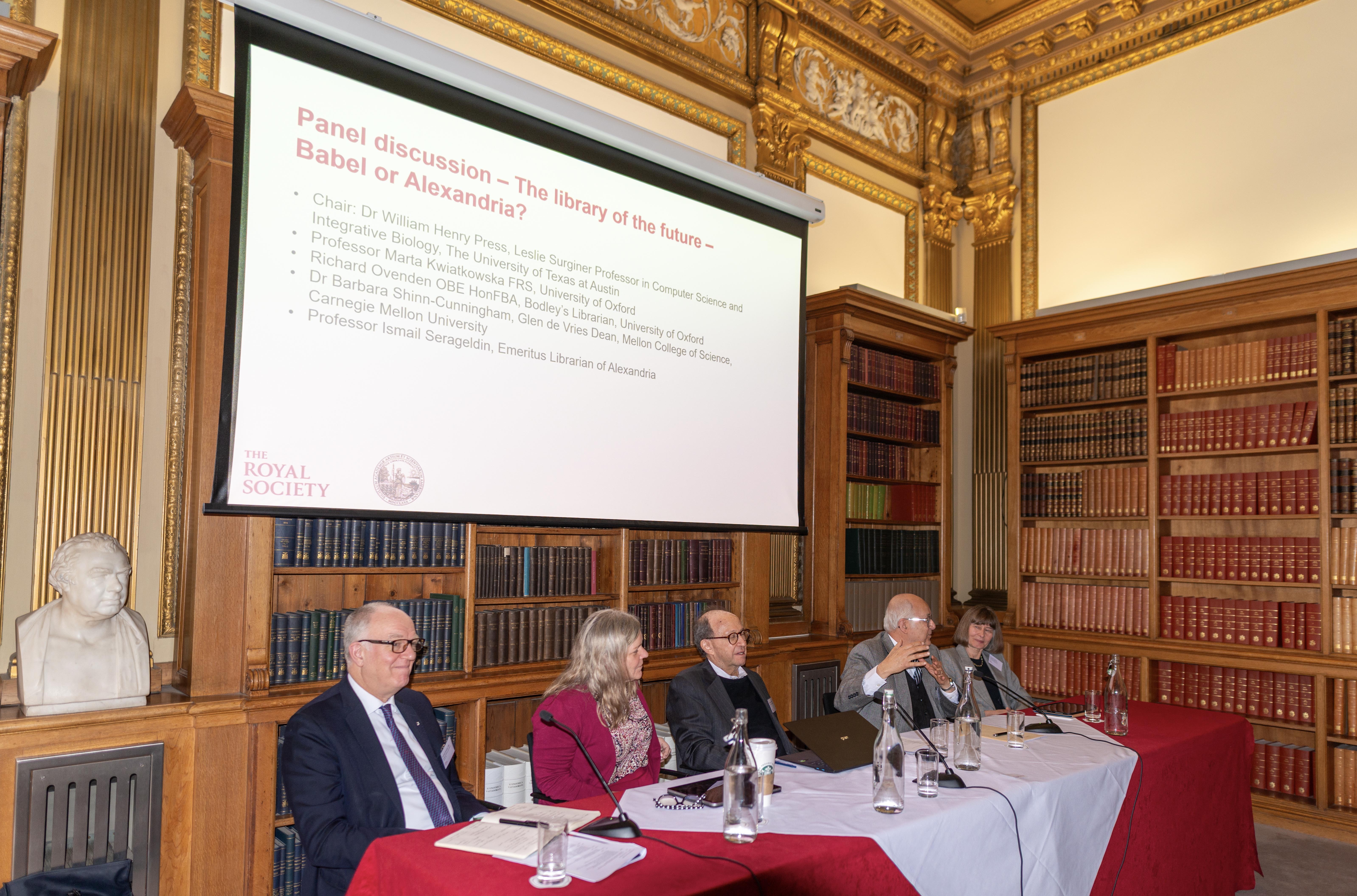 Barbara Shinn-Cunningham, Dean of the Mellon College of Science, speaks as part of a panel at the Royal Society of London.